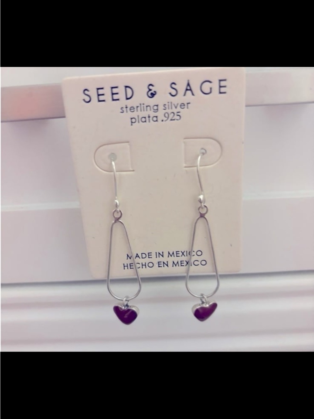 Seed & Sage Genuine Stone Sterling Silver Heart Earrings